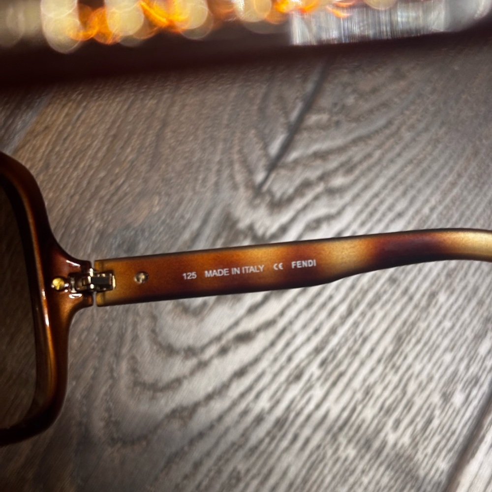 Fendi Elegant Brown tortoise shell Sunglasses with rhinestones Authentic - Picture 7 of 9